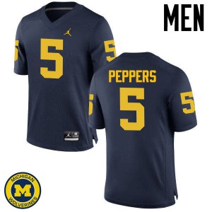 #5 Jabrill Peppers Michigan Jordan Brand Men's Football Jersey Navy