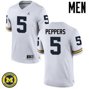 #5 Jabrill Peppers Michigan Wolverines Jordan Brand Men's Player Jerseys White