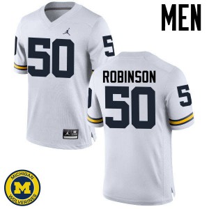 #50 Andrew Robinson Michigan Jordan Brand Men's Stitched Jerseys White