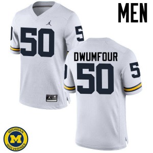 #50 Michael Dwumfour University of Michigan Jordan Brand Men's Official Jerseys White