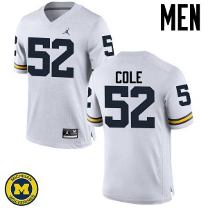 #52 Mason Cole Michigan Jordan Brand Men's Stitch Jerseys White
