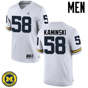 #58 Alex Kaminski Michigan Wolverines Jordan Brand Men's High School Jerseys White