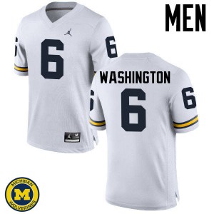 #6 Keith Washington Michigan Wolverines Jordan Brand Men's Stitched Jersey White