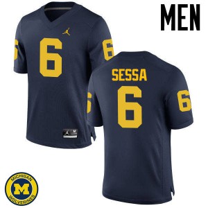 #6 Michael Sessa Michigan Jordan Brand Men's College Jersey Navy