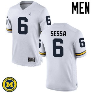#6 Michael Sessa Michigan Jordan Brand Men's Stitch Jersey White