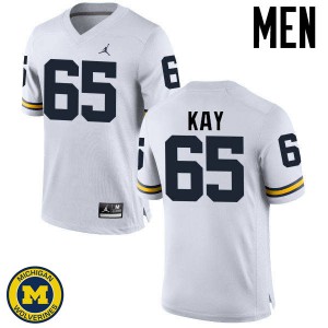 #65 Anthony Kay Wolverines Jordan Brand Men's College Jerseys White