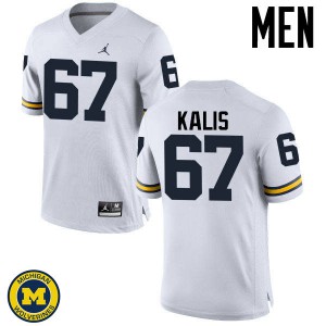 #67 Kyle Kalis Michigan Jordan Brand Men's Player Jersey White