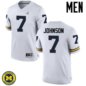 #7 Shelton Johnson Wolverines Jordan Brand Men's Stitch Jerseys White