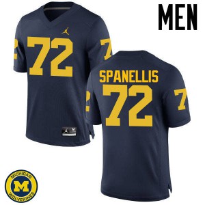 #72 Stephen Spanellis Michigan Jordan Brand Men's NCAA Jersey Navy
