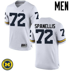 #72 Stephen Spanellis Michigan Wolverines Jordan Brand Men's High School Jersey White