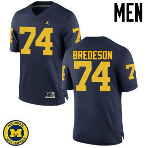 #74 Ben Bredeson University of Michigan Jordan Brand Men's Embroidery Jersey Navy