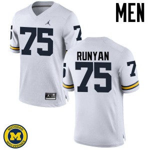 #75 Jon Runyan Michigan Jordan Brand Men's Stitch Jerseys White