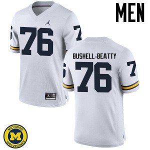 #76 Juwann Bushell-Beatty Michigan Wolverines Jordan Brand Men's Embroidery Jersey White