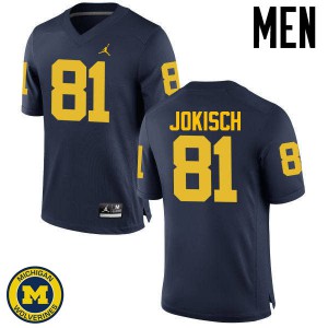 #81 Dan Jokisch Wolverines Jordan Brand Men's College Jersey Navy