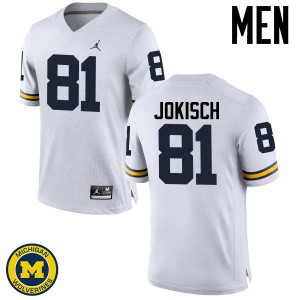 #81 Dan Jokisch Michigan Jordan Brand Men's University Jersey White