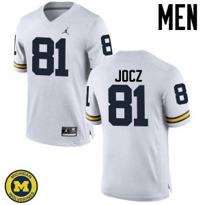 #81 Michael Jocz Michigan Wolverines Jordan Brand Men's Player Jerseys White