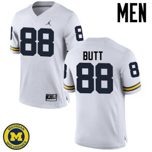 #88 Jake Butt Wolverines Jordan Brand Men's College Jerseys White