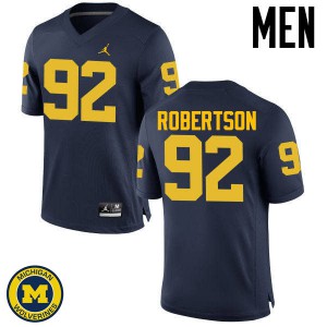 #92 Cheyenn Robertson Michigan Jordan Brand Men's College Jerseys Navy