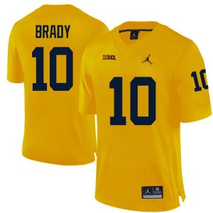 #10 Tom Brady Michigan Wolverines Jordan Brand Men's Player Jerseys Maize
