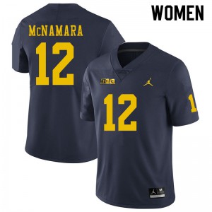 #12 Cade McNamara Michigan Jordan Brand Women's High School Jerseys Navy