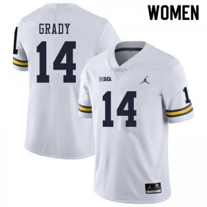 #14 Kyle Grady Michigan Wolverines Jordan Brand Women's Embroidery Jersey White