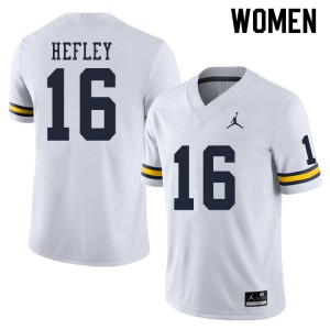 #16 Ren Hefley Wolverines Jordan Brand Women's University Jerseys White