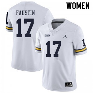 #17 Sammy Faustin Michigan Wolverines Jordan Brand Women's College Jersey White