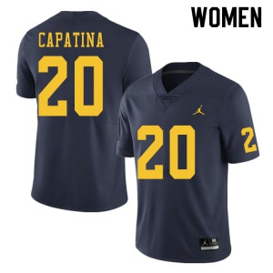 #20 Nicholas Capatina Michigan Jordan Brand Women's NCAA Jersey Navy