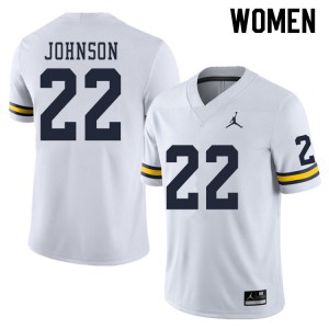#22 George Johnson University of Michigan Jordan Brand Women's High School Jerseys White