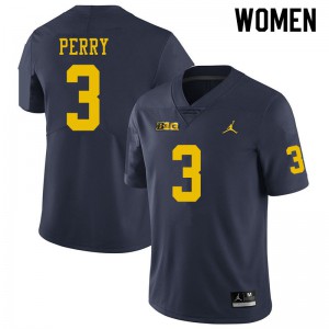 #3 Jalen Perry Michigan Wolverines Jordan Brand Women's NCAA Jersey Navy