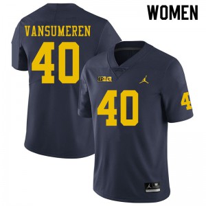 #40 Ben VanSumeren Michigan Jordan Brand Women's Stitched Jersey Navy