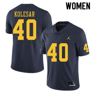 #40 Caden Kolesar Michigan Wolverines Jordan Brand Women's Stitched Jerseys Navy