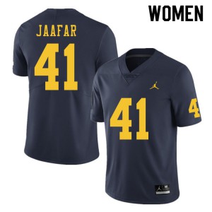 #41 Abe Jaafar University of Michigan Jordan Brand Women's Alumni Jersey Navy