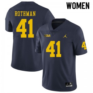 #41 Quinn Rothman Michigan Wolverines Jordan Brand Women's Embroidery Jersey Navy