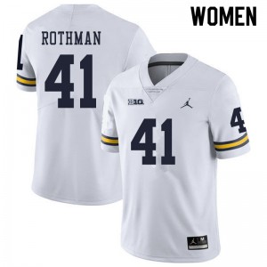 #41 Quinn Rothman Wolverines Jordan Brand Women's College Jersey White