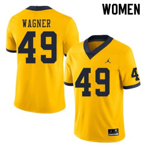 #49 William Wagner Michigan Jordan Brand Women's Alumni Jersey Yellow