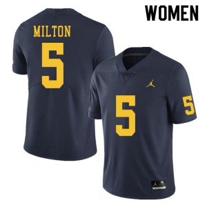 #5 Joe Milton Wolverines Jordan Brand Women's College Jersey Navy