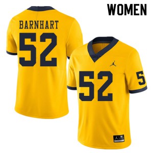 #52 Karsen Barnhart Michigan Jordan Brand Women's Embroidery Jersey Yellow
