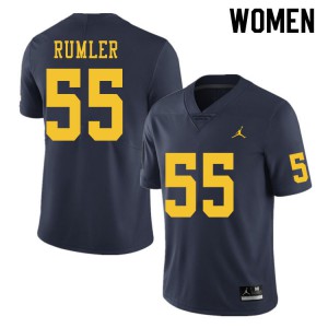 #55 Nolan Rumler Michigan Jordan Brand Women's Stitched Jerseys Navy