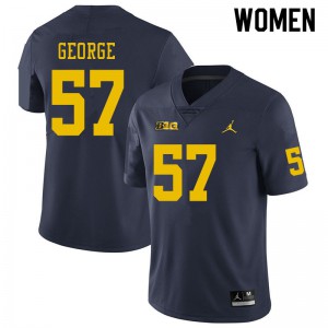 #57 Joey George Wolverines Jordan Brand Women's Stitched Jersey Navy