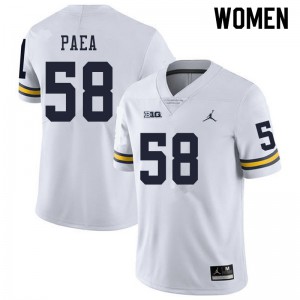 #58 Phillip Paea Michigan Jordan Brand Women's Embroidery Jersey White