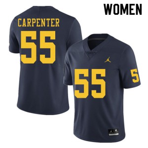 #58 Zach Carpenter Michigan Jordan Brand Women's College Jersey Navy
