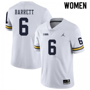 #6 Michael Barrett University of Michigan Jordan Brand Women's Embroidery Jerseys White