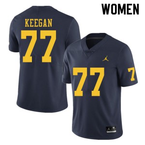 #77 Trevor Keegan University of Michigan Jordan Brand Women's High School Jersey Navy