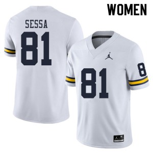 #81 Will Sessa Michigan Jordan Brand Women's High School Jerseys White