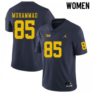 #85 Mustapha Muhammad University of Michigan Jordan Brand Women's Player Jerseys Navy