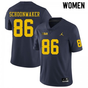 #86 Luke Schoonmaker Michigan Jordan Brand Women's Stitch Jersey Navy
