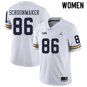 #86 Luke Schoonmaker Michigan Jordan Brand Women's NCAA Jerseys White