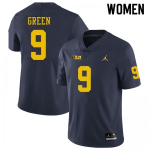 #9 Gemon Green Michigan Jordan Brand Women's Alumni Jersey Navy