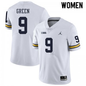 #9 Gemon Green Michigan Jordan Brand Women's University Jerseys White